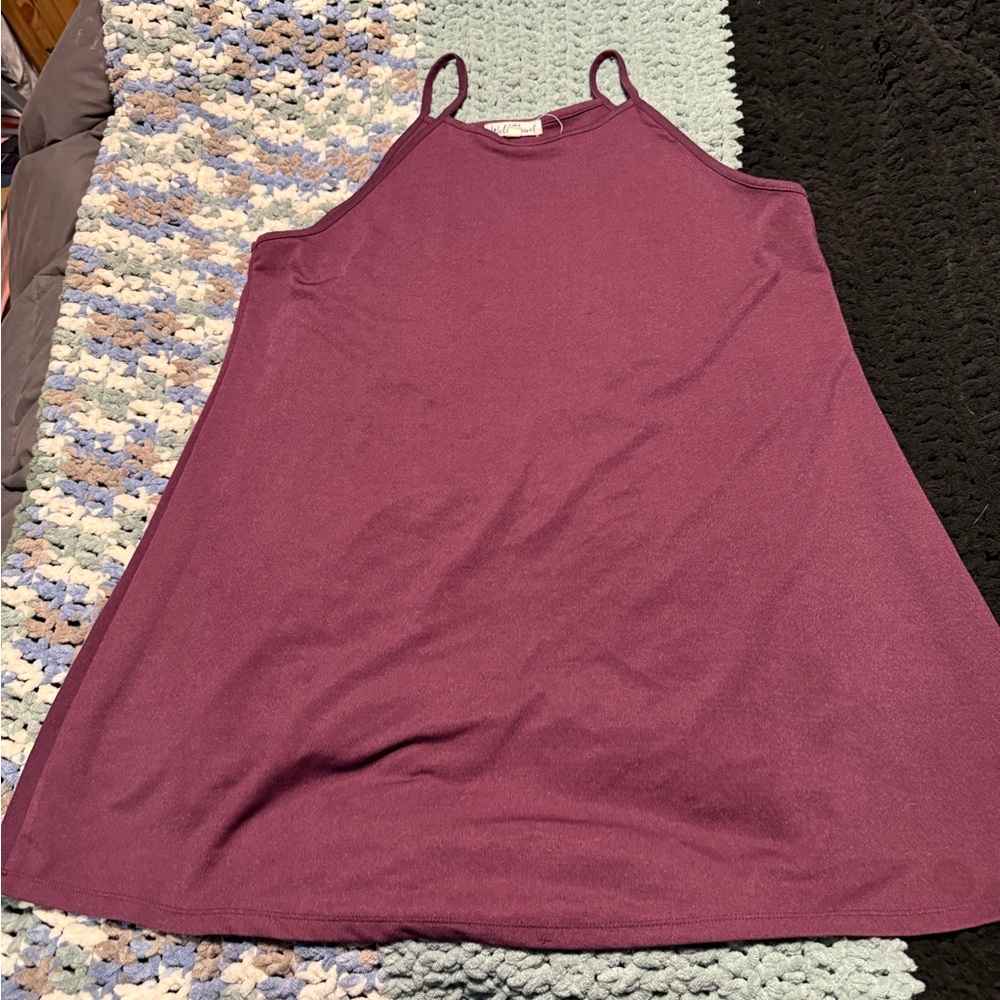 Casual Spaghetti Strap Tank Top - Plum